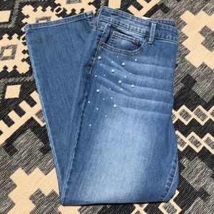 NWT Embellished Straight Leg Jeans!
